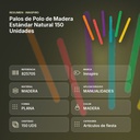 PALOS DE POLO DE MADERA ESTÁNDAR NATURAL 150 UNIDADES - resumen de atributos