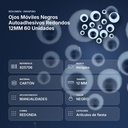 OJOS MÓVILES NEGROS AUTOADHESIVOS REDONDOS 12MM 60 UNIDADES - resumen de atributos