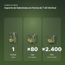 SOPORTE DE SOBREMESA EN FORMA DE T  A4 VERTICAL - formato de venta: caja de 80, palé de 2400