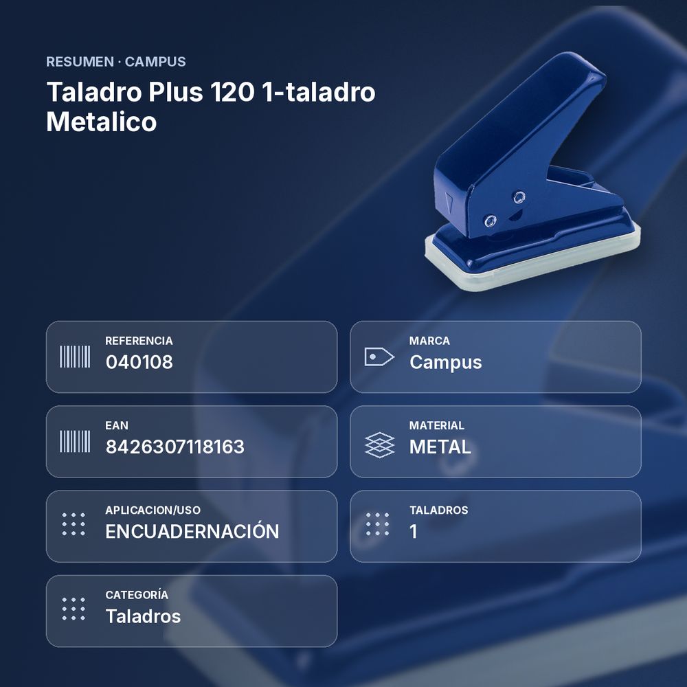 TALADRO PLUS 120 1-TALADRO METALICO - resumen de atributos