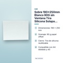 SOBRE 190X250MM BLANCO 90G SIN VENTANA TIRA SILICONA SOLAPA RECTA UD A-18495 - características principales