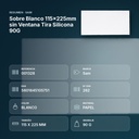 SOBRE BLANCO 115X225MM SIN VENTANA TIRA SILICONA 90G  - resumen de atributos