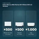 SOBRE BLANCOS MINI NORMA 90X140MM 90G SIN VENTANA - formato de venta: paquete de 500, caja de 1000