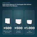SOBRE BOLSA BLANCAS 4º PROLONGADO 184X261MM 100G CIERRE TIRA SILICONA - formato de venta: paquete de 500, caja de 1000