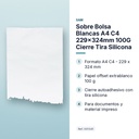 SOBRE BOLSA BLANCAS A4 C4 229X324MM 100G CIERRE TIRA SILICONA  - características principales