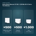 SOBRE BOLSA BLANCAS C5 162 X 229 MM 90 G CIERRE TIRA SILICONA - formato de venta: paquete de 500, caja de 1000