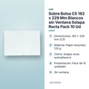 SOBRE BOLSA C5 162 X 229 MM BLANCOS SIN VENTANA SOLAPA RECTA PACK 10 UD - características principales