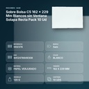 SOBRE BOLSA C5 162 X 229 MM BLANCOS SIN VENTANA SOLAPA RECTA PACK 10 UD - resumen de atributos