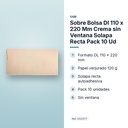 SOBRE BOLSA DL 110 X 220 MM CREMA SIN VENTANA SOLAPA RECTA PACK 10 UD - características principales