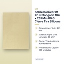 SOBRE BOLSA KRAFT 4º PROLONGADO 184 X 261 MM 80 G CIERRE TIRA SILICONA - características principales