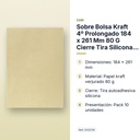 SOBRE BOLSA KRAFT 4º PROLONGADO 184 X 261 MM 80 G CIERRE TIRA SILICONA PACK 10 UD - características principales