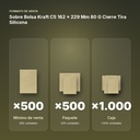 SOBRE BOLSA KRAFT C5 162 X 229 MM 80 G CIERRE TIRA SILICONA  - formato de venta: paquete de 500, caja de 1000