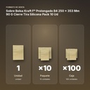 SOBRE BOLSA KRAFT Fº PROLONGADO B4 250 X 353 MM 90 G CIERRE TIRA SILICONA PACK 10 UD - formato de venta: paquete de 10, caja de 100