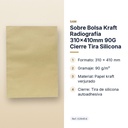 SOBRE BOLSA KRAFT RADIOGRAFÍA 310X410MM 90G CIERRE TIRA SILICONA - características principales