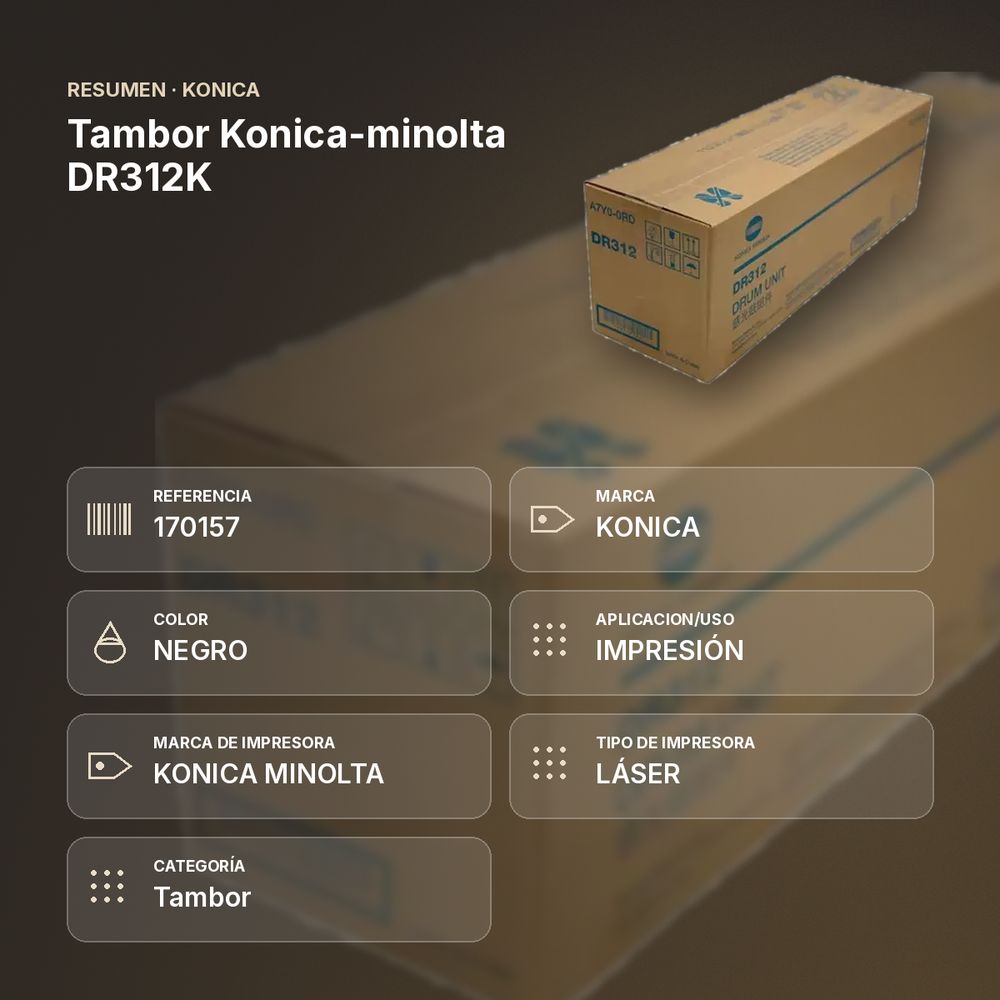 TAMBOR KONICA-MINOLTA DR312K - resumen de atributos