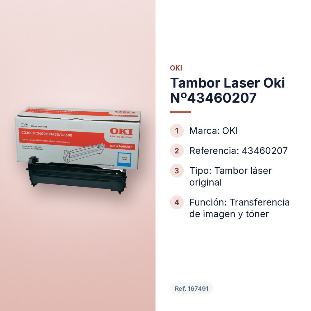 TAMBOR LASER OKI Nº43460207 - características principales