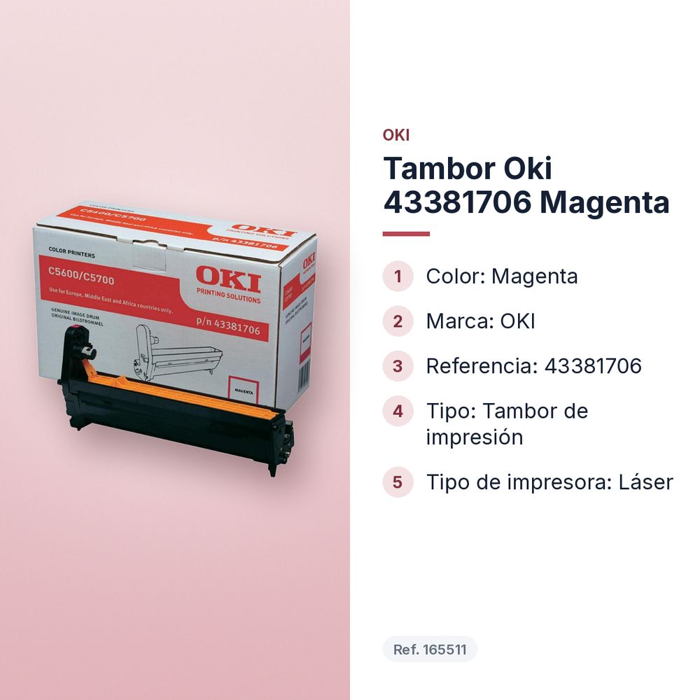 TAMBOR OKI 43381706 MAGENTA - características principales