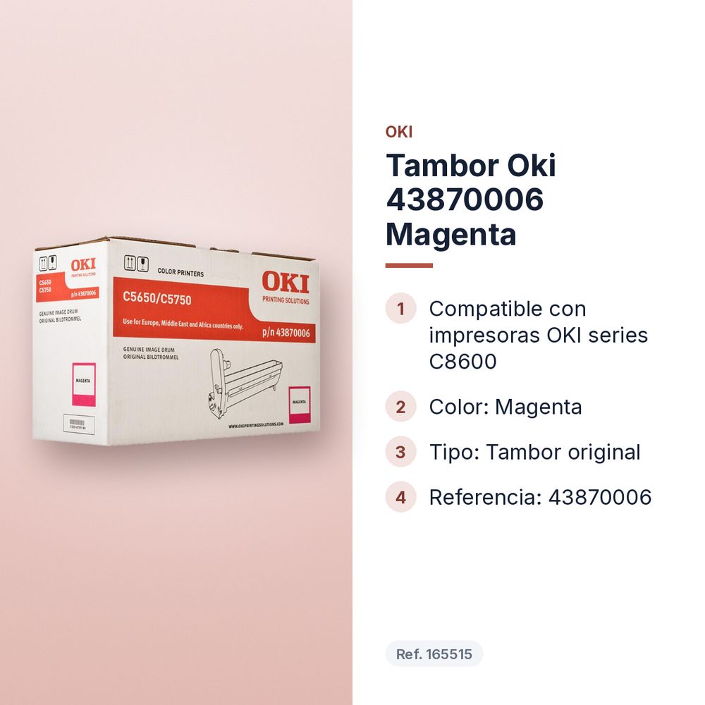 TAMBOR OKI 43870006 MAGENTA - características principales
