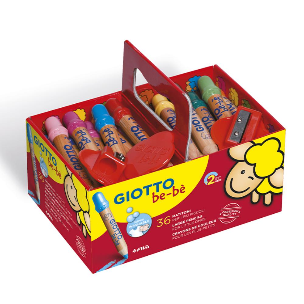LÁPICES DE COLORES GIOTTO BEBÉ SUPER SCHOOLPACK 36 UNIDADES + 3 SACAPUNTAS