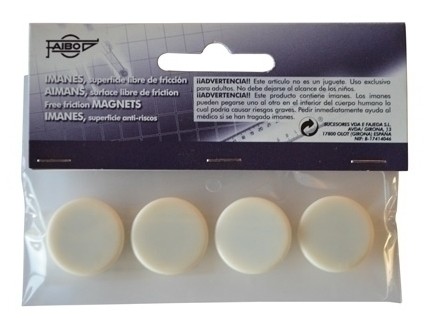 IMANES MULTIUSO REDONDOS 20MM BLANCO FAIBO BLÍSTER 4 UD