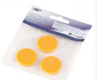 IMANES MULTIUSO REDONDOS 30MM AMARILLO FAIBO BLÍSTER 3 UD