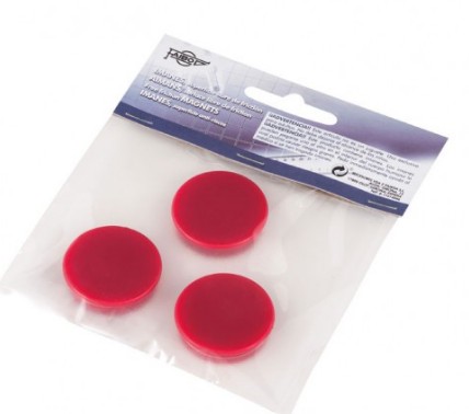 IMANES MULTIUSO REDONDOS 30MM ROJO FAIBO BLÍSTER 3 UD