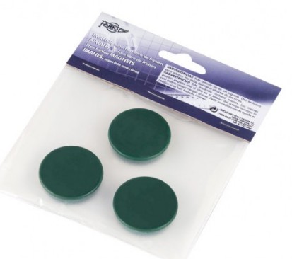 IMANES MULTIUSO REDONDOS 30MM VERDE FAIBO BLÍSTER 3 UD