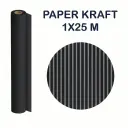 PAPEL KRAFT NEGRO ROLLO 1×25M 65G