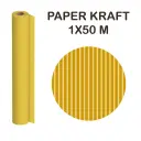 PAPEL KRAFT AMARILLO ROLLO 1x50M 65G