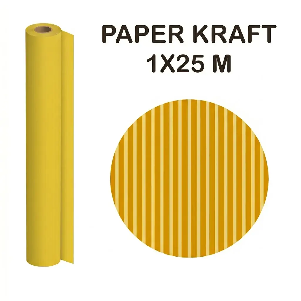 PAPEL KRAFT AMARILLO ROLLO 1x5M 65GM