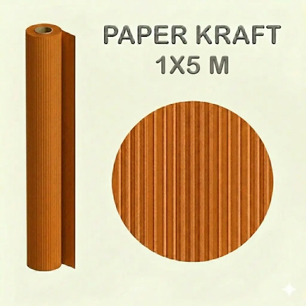 PAPEL KRAFT NARANJA ROLLO 1x5M 65G