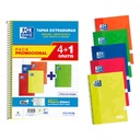 BLOC OXFORD FOLIO ESPIRAL HORIZONTAL 80 HOJAS TAPA EXTRADURA PACK 4+1