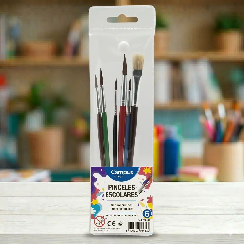 PINCEL ACUARELA CAMPUS BOLSA 6