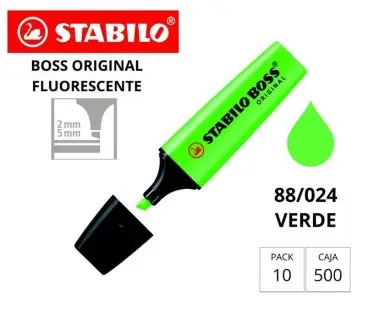 MARCADOR FLUORESCENTE STABILO BOSS 70–VERDE
