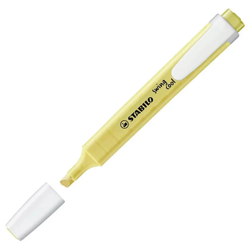 MARCADOR FLUORESCENTE STABILO FINO SWING COOL PASTEL AMARILLO CREMOSO