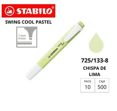 MARCADOR FLUORESCENTE STABILO FINO SWING COOL PASTEL AMARILLO CREMOSO