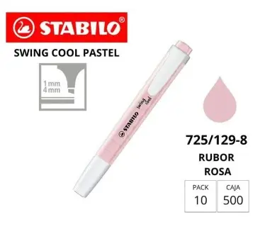 MARCADOR FLUORESCENTE STABILO FINO SWING COOL PASTEL ROSA