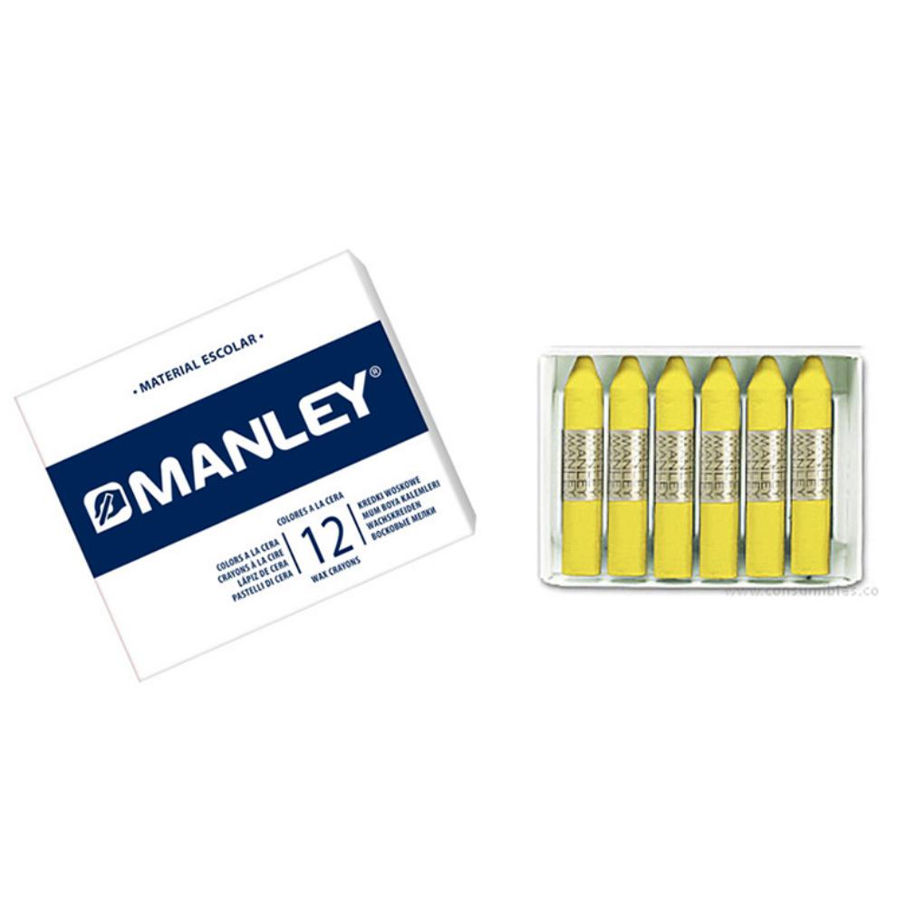 CERAS MANLEY Nº3 AMARILLO PERMANENTE ESTUCHE 12 UNICOLOR