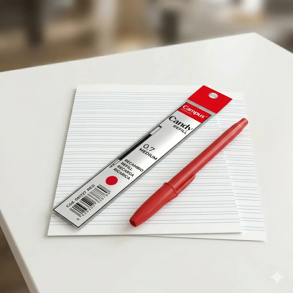 RECAMBIO BOLIGRAFO CAMPUS CANDY ROJO