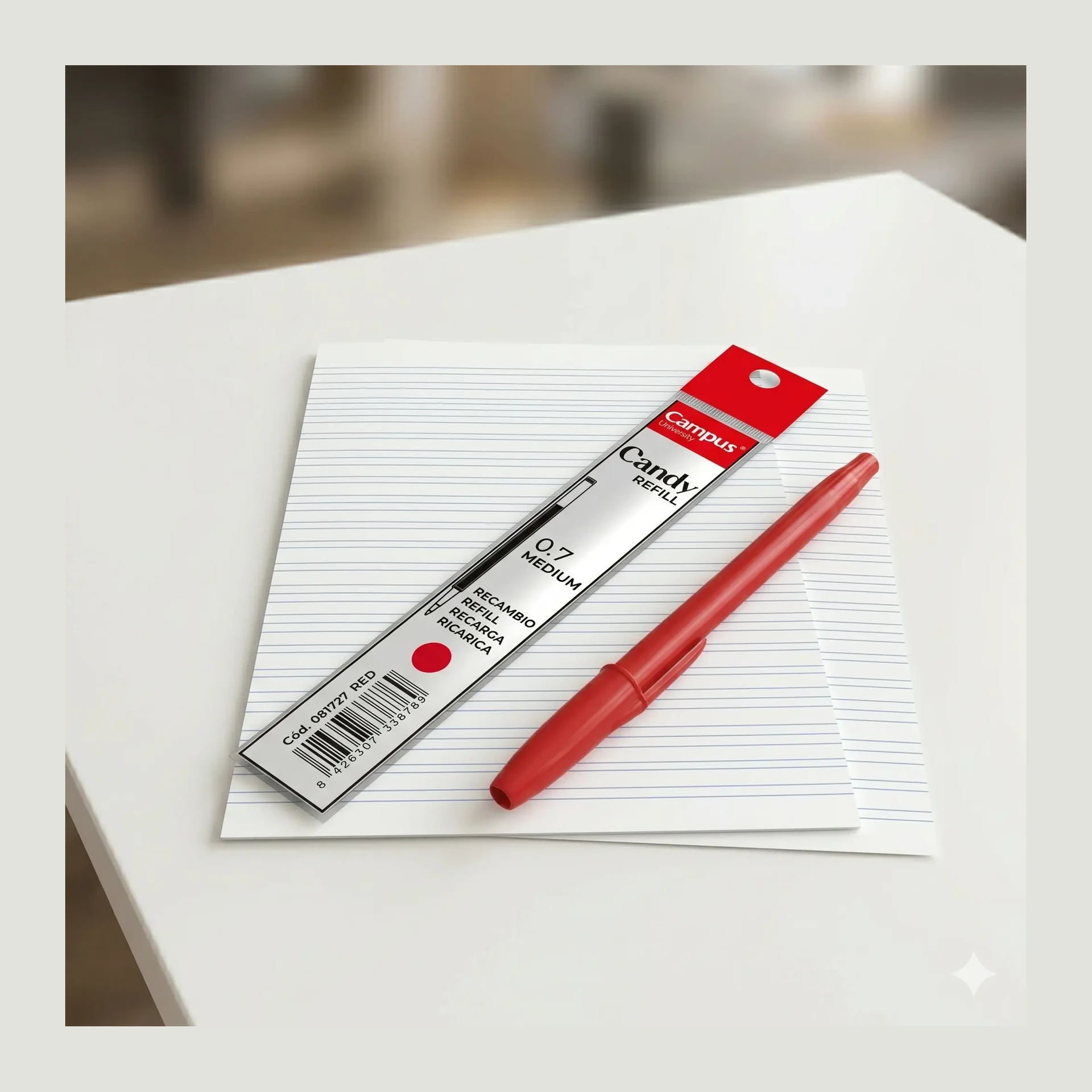 RECAMBIO BOLIGRAFO CAMPUS CANDY ROJO