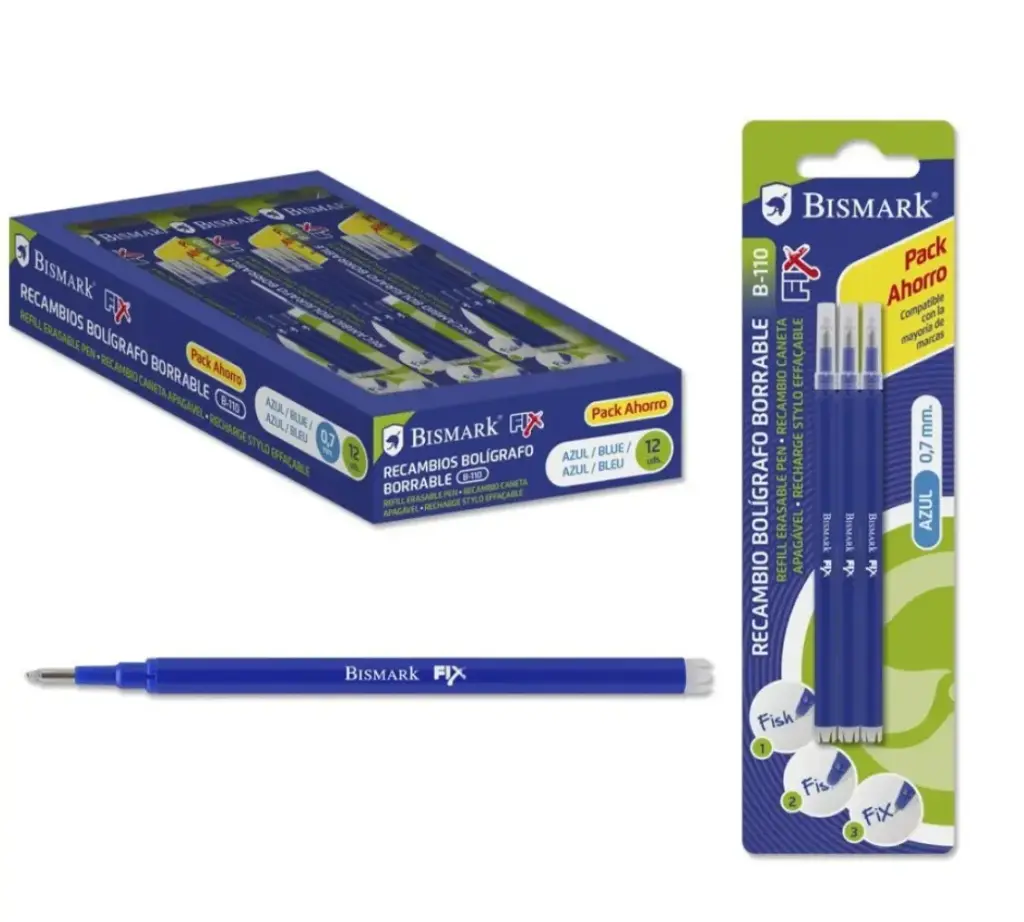 RECAMBIO BOLIGRAFO BORRABLE AZUL