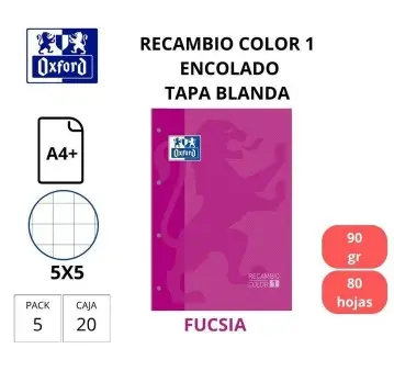 RECAMBIO A4 OXFORD COLOR 1 FUCSIA 90G CUADRO 5MM