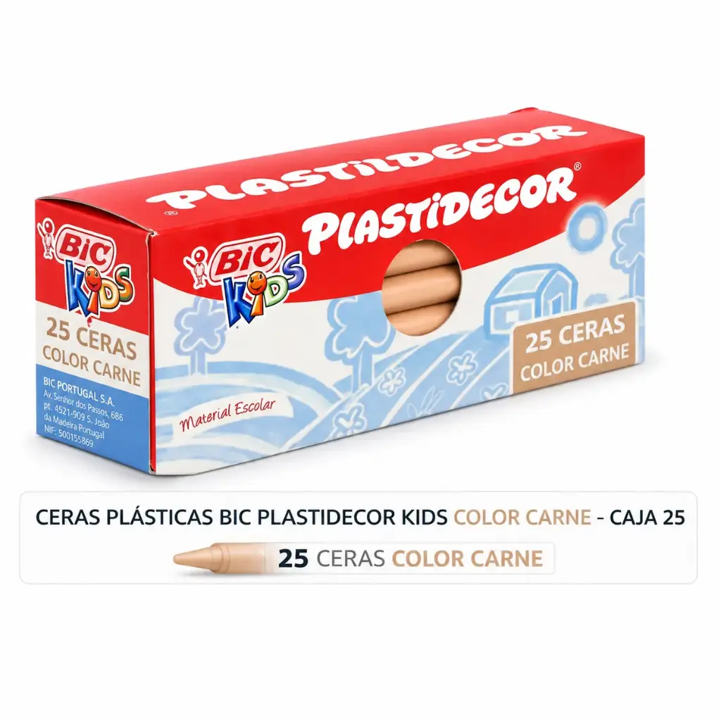 CERAS PLÁSTICAS BIC PLASTIDECOR KIDS CARNE CAJA 25