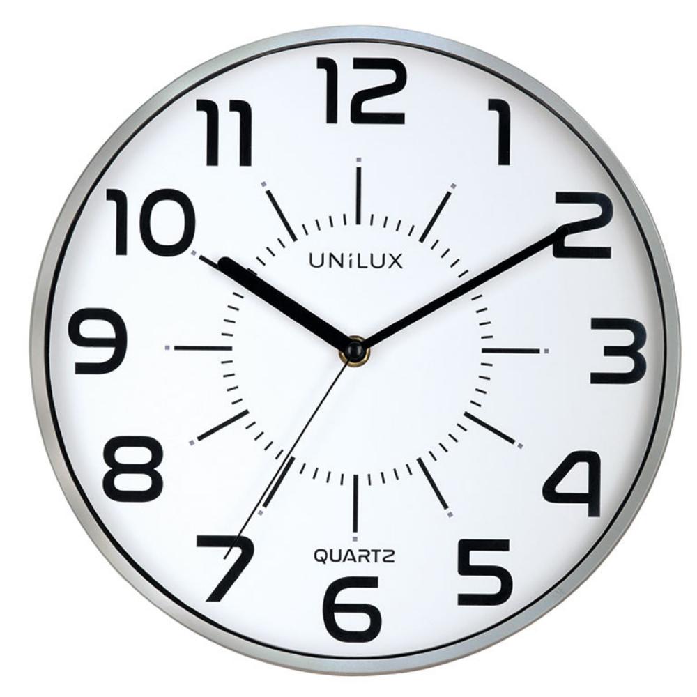 RELOJ DE PARED UNILUX POP GRIS METALIZADO