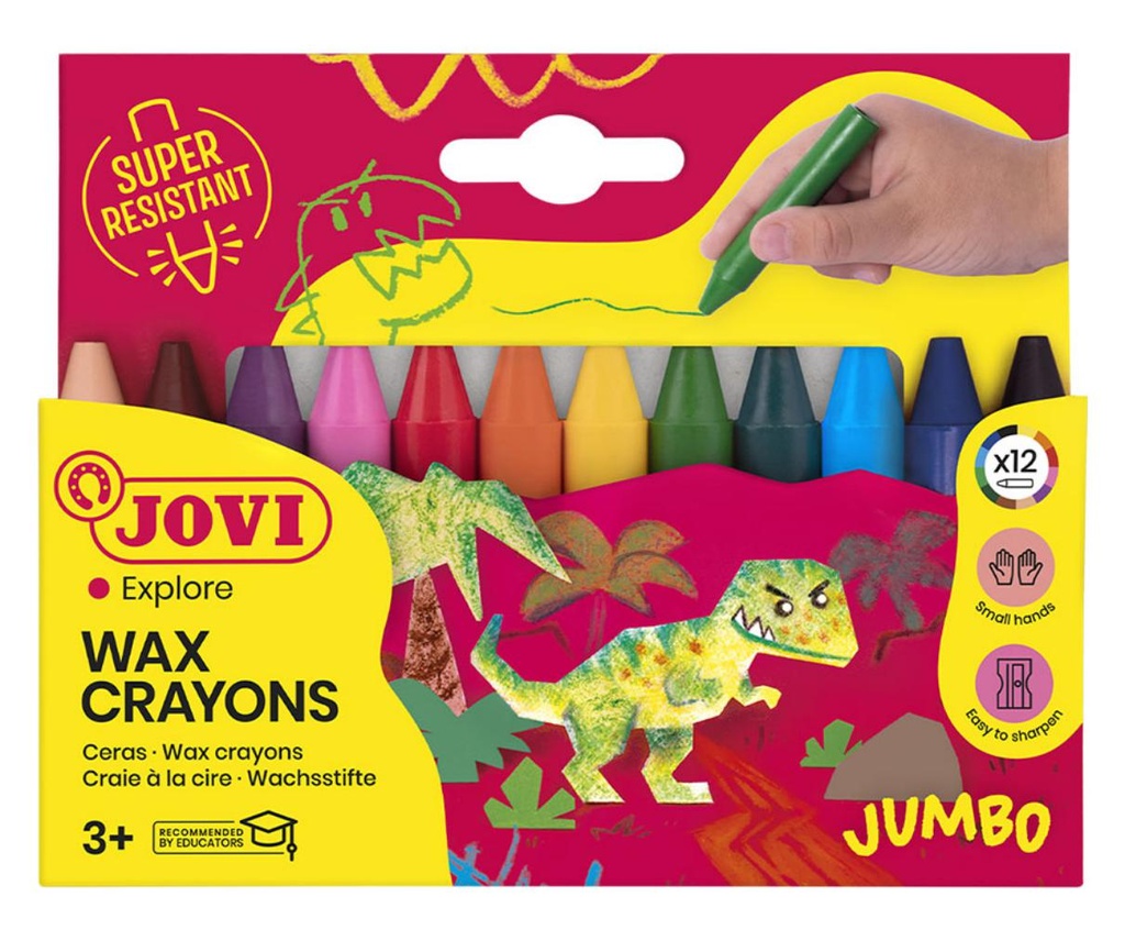 CERAS PLÁSTICAS JOVI WAX CRAYONS 12 COLORES 