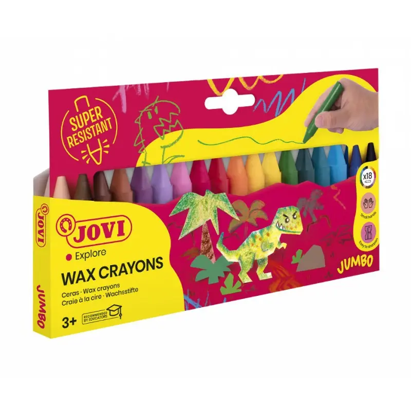 CERAS PLÁSTICAS JOVI WAX CRAYONS 18 COLORES 