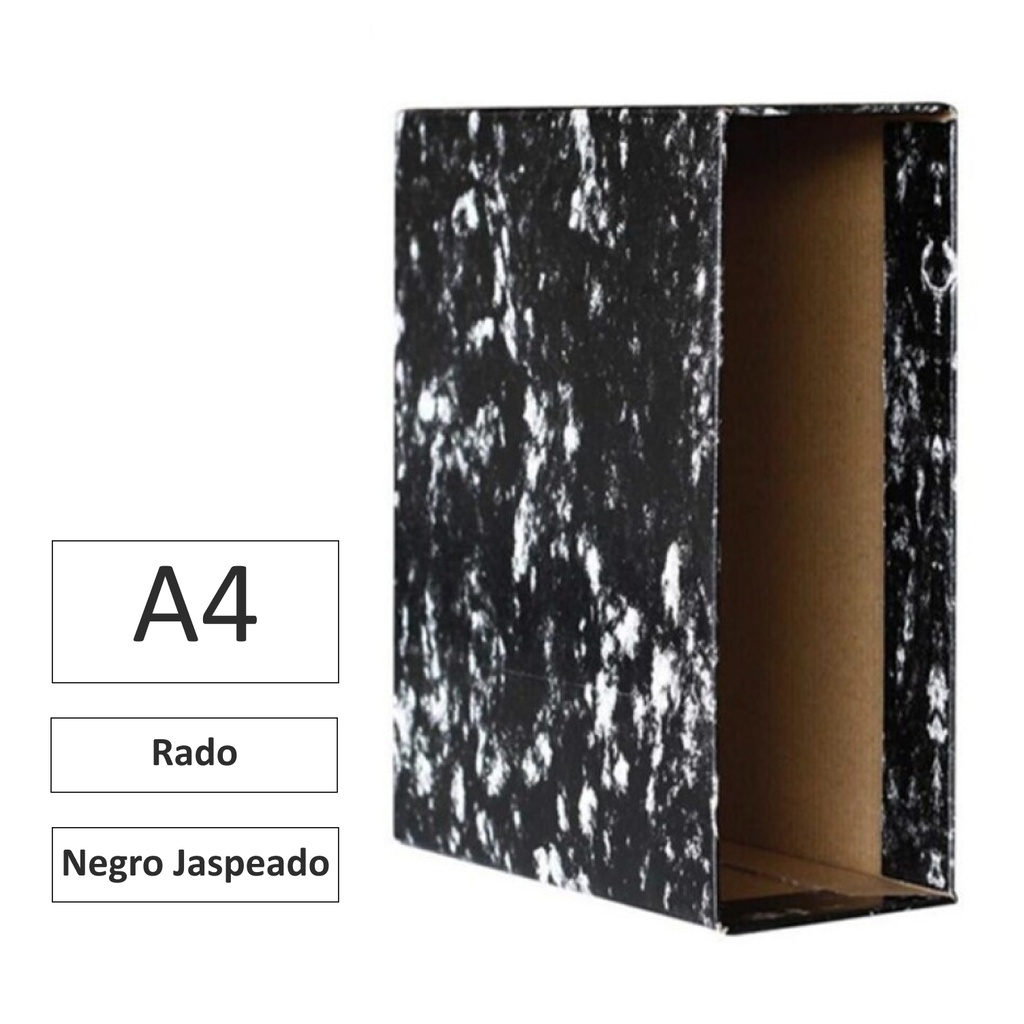 CAJA ARCHIVADOR A4 NEGRO JASPEADO TIPO RADO RAYLU