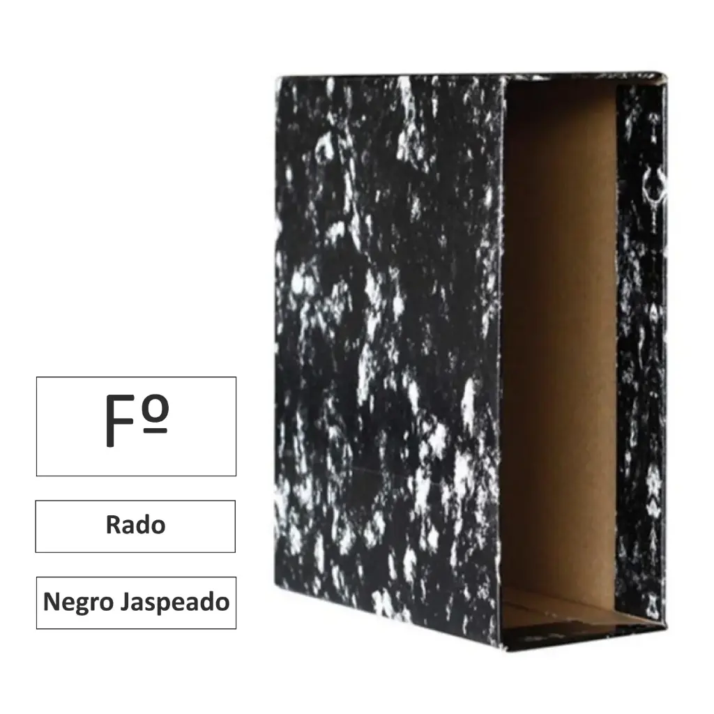 CAJA ARCHIVADOR FOLIO NEGRO JASPEADO- TIPO RADO- RAYLU