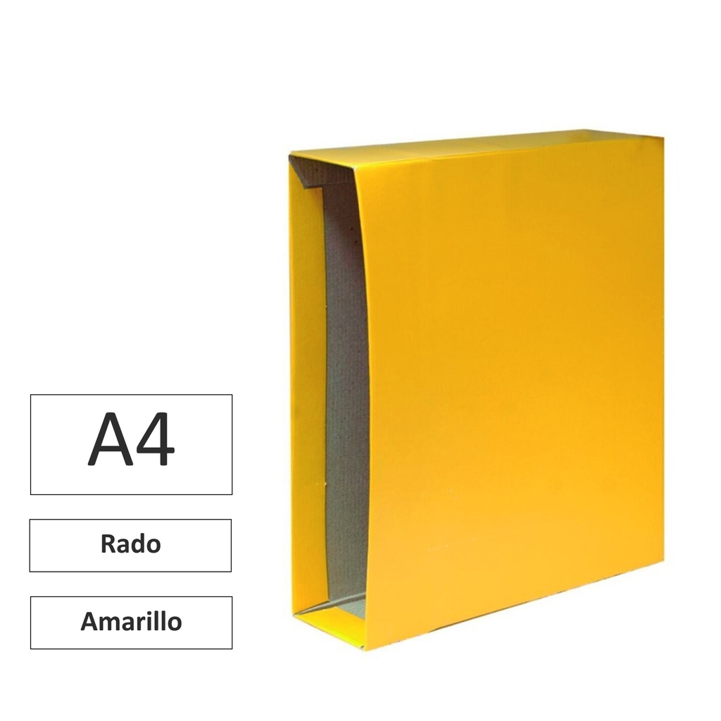CAJA PARA ARCHIVADOR A4 AMARILLA TIPO RADO RAYLU