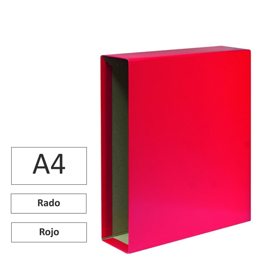 CAJA PARA ARCHIVADOR A4 ROJO TIPO RADO RAYLU